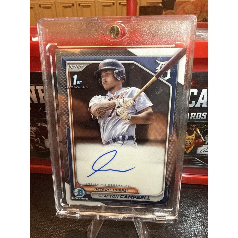2024 Bowman Chrome 1st Auto Clayton Campbell Detroit Tigers Prospect Autograph🔥